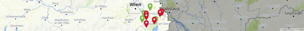 Kartenansicht für Apotheken-Notdienste in der Nähe von Bruck an der Leitha (Bruck an der Leitha, Niederösterreich)